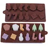 Siliconen cakevormen siliconen mallen sneeuwpop kerstboom wandokken bruine chocoladevormen bakken tools groothandel