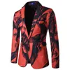 Wholesale- Male Europe and the United States style Suit Blazer Single Button Mens Blazer Jacket Ink Painting Vintage Suits dress