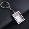 Metal Photo Insert Frame Keyring Keychain Keyfob Ornament Gifts Round Heart Rhombus Oval Shape Zinc Alloy Keyring mixed at random