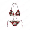 3D Print Skull Bikini Set Colorful Flower Skull Kiss Two Piece Swimsuits Skull Fingers Womens Bandage Beachwear Cheap