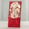 Customized Printing Laser Cut Hollow Wedding Invitations cards European Style 3D Castle Wedding Invitation Envelope Wedding Supplies Cards