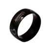 Masculino de 8mm Assassinos Creed Black Titanium Stainless Aço Ring Band Tamanho 6-13214f