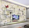 High Quality Customize size Modern Retro Floral Butterfly 3D TV Wall wallpaper for walls 3 d for living room