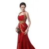 Muslim Prom Dress 2020 Robe De Soiree Courte A Line Beaded Long Red Evening Dress Dubai Evening Dresses