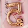 Wholesale- XZ007 Hot New Fashion Bijoux 5 word elegance  paint collar pin brooches for women jewelry gift free shipping