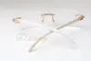 Direkte Art und Weise, hochwertige Brillen Rahmen, Brillengestell, T3524012, weiß natürlich Nashorn Horn, quadratische Diamantgläser, 58-18-140mm