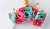 Unicorn Horn Veil Ears Flower Hair Sticks Women Girl Fancy Dress Halloween Christmas Party cosplay costume Headband XMAS birthday favors