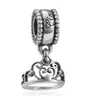 Convient Pandora Sterling Silver Pendant Crown Princess Dangle Beads Charms For Diy European Style Snake Charm Chain Fashion DIY Jewelry