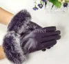 fur fringed PU leather gloves Imitated Leather glove skin gloves LEATHER GLOVES 20pairs/lot #1475