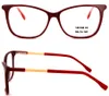 Montature per occhiali da vista ovali da donna e da uomo Red Designer full-rim Montatura in acetato ottico trasparente con custodia in combinazione nera di alta qualità 160196