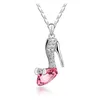 Wholesale Crystal High-heeled Shoes Pendant Necklace Made With Crystals From Swarovski Women's Gift Free Shipping