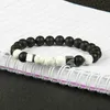 Mens smycken Hela 10st Lot 8mm Quality Matte Agate White Howlite Marble Stone Square Pärlagade armband för Men2918