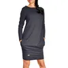 도매 - 뜨거운 여성 단단한 미니 드레스 긴 소매 따뜻한 스웨터 드레스 점퍼 풀오버 ​​드레스 3 색