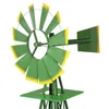 8 Fuß hohe Windmühle, dekoratives Windrad, grüne und gelbe Wetterfahne für den Garten9376088