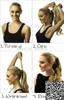 Partihandel Pris Blont Pony Tail Clip In Jordgubb Blondin Straight Virgin Brasilian Hair Drawstring Ponytails Hårförlängningar 120g