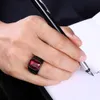 Mens Rings Stainless Steel Jewelry Biker Rings Red Zircon Ring Men039s Fashion Dance Black Rings Jewelry Accessories5411044