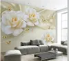 Warme rozen zijde TV achtergrond Mural 3D Wallpaper 3D Muurdocumenten voor TV-achtergrond