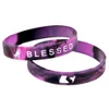 1PC Blessed Silicone Wristband Swirl Color Flexible And Strong Perfect To Use In Any Benefits Gift