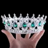 2019 Cristallo verde smeraldo Colore oro Chic Royal Regal Strass scintillanti Diademi e corone Diademi di spettacolo nuziale Quinceanera 15 3039