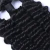 Brazilian profundo onda onda 100% não processado cabelo virgem humana tecida remy extensões de cabelo humano cabelo humano tece dinetos 3 pacotes