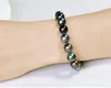 Bela pérola jóias encantador 7.5 "10-11mm Natural Tahitian Genuine Pavão preto Pearls Bracelet
