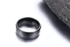 Meaeguet Trendy Men Jewelry Stainless Steel Rings Black Carbon Fiber Inlaid Engagement Wedding Men's Rings Fashion Band,8mm R-152