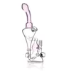 Recycler oil rigs Hookah Bong 14.4mm glass joint bent type pink color