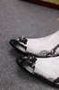 أحذية الرجل وسيم الفاخرة مساعدة عالية مع الأحذية الجلدية الرجل الأصابع القدم وأشار الأحذية زيادة أحذية الرجل الارتفاع