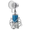 BM8000 Professionell ljudstudio Recording Condenser Wired Microphone 3.5mm Plug Stand Holder Pop Filter för KTV Karaoke