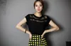 2016夏の女性シアー安い服中国の女性服女性のシャツレディースブラックトップシフォンシャツブラウスプラスサイズのブラウス