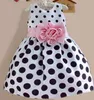 Big Polka Dot Dress Baby Girls White Black Bow Belts Sash Designs Summer Dresses for Kids 1t to 7t1545564