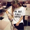 卸売綿カジュアル女性男性半袖Tシャツ原宿2015夏OKプリントティートップスカジュアルティーシャツ