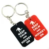 1pc Lugn och hockey på Silicone Dog Tag Keychain Perfekt att användas i någon fördel