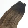 Balayage Ombre Dye #2 #8 коричневые высококачественные продажи бразильских девственных волос Прямые человеческие волосы наращивания пучков 100G281A