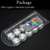 Umlight1688 CR2032 bateria operada 3cm redonda super brilhante branco / fresco branco / RGB multicolors LED submersível LED floral luz com controle remoto