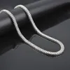 Men Gold Silver Black 2 Row Diamond Simulated Tennis Chain Necklace 7mm men hip hop jewelry Iced Out Punk Necklace239R