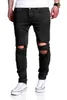 Hele-rechte gescheurde broek mannen 2017 gloednieuwe hiphop groene skinny jeans mannen slim fit biker jeans homme casual broek trouser324G