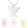 Nieuw Amerika 50 Staatskaart Hangkettingen met hart Diy State Pendent ketting roestvrijstalen mode -sieraden New York State