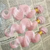 New Arrival Pink human Hair bundles Brazilian Hot Pink Body Wave Hair Extension 3Pcs/Lot Rose Pink Hair Weft