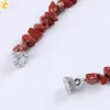 CSJA Modemerk Meditatie Healing Crystal Gemstone Chips Beaded Armbanden Dames Natuursteen Strand Sieraden Amethist Snap Armband E591