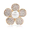 Quality Luxury Diamond Crystal Flower Brooches Big Pearls Pins Brooch for Women Wedding Bride Jewelry Party Gifts