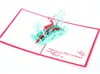 3DグリーティングカードクリスマスポップアップカードElkクリスマスカード封筒が付いているカードポップアップカード