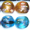 مختلط الألوان مورانو خواتم الزجاج ترصيع مع الزهور الملونة ، فن الزجاج lampwork ، فريدة من نوعها حلقة زهرة تصميم مختلط حزمة من 12pcs