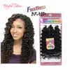 CHRISTMSA tresse en faisceaux 10INCH DEEP WAVE Bundles de cheveux brésiliens synthétiques 3pc / pack de haute qualité jumpy Bouncy Curl crochet tresses cheveux