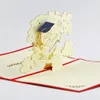 Venta al por mayor- Tarjeta de acción de gracias de la temporada de graduación / 3D Kirigami Tarjetas Postales / Papelería de regalo hecho a mano KCS