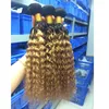 Jerry encaracolado ombre extensões de cabelo brasileiro onda do corpo cabelo humano tece dois tons trama 1b27 1b30 onda solta pacotes de cabelo peruano 5430406