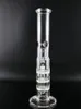 Hookahs Triple Bell Cover perc bong glazen waterpijpen rechte bong 17,5 inch hoog 5 mm dik om te roken