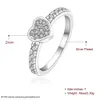 Gratis verzending Groothandel 925 Sterling Verzilverd Mode Inlay Stone Single Heart Ring Sieraden LKNSPCR161