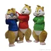 Alvin e os Esquilos Mascot Costume Chipmunks Cospaly Personagem de Banda Desenhada adulto traje do partido do Dia das Bruxas Carnaval Traje