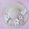 Nouveau design ivoire chapeau de mariée délicat floral lin jardin accessoire de cheveux de mariage mariée mère occasion spéciale fête Po chapeau 2887994